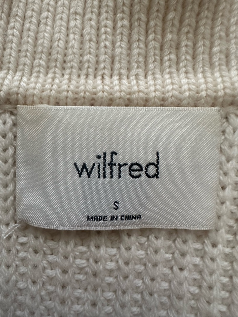 Aritzia Wilfred Nextdoor Sweater Collared 100% Merino Wool Cardigan Cream Sz S - Picture 7 of 12